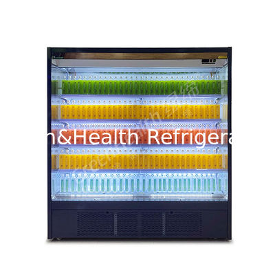 Τέσσερα ράφια και πέντε οθόνες LED Multideck Display Chiller με νυχτερινή κουρτίνα