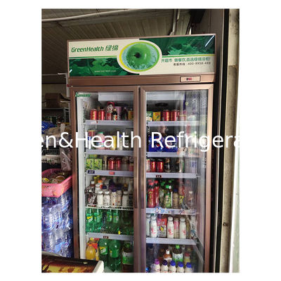 Εμπορικό σούπερ μάρκετ / κατάστημα δύο / τρεις γυάλινες πόρτες Οικονομικό ψυγείο Εμφάνιση ψυγείο
