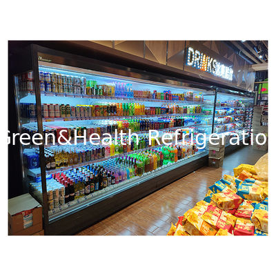 Αριστερή γωνία Πέντε ορόφους σούπερ μάρκετ Φρούτα / λαχανικά / γάλα Ψυγείο ανοιχτό ντουλάπι κατάψυξη