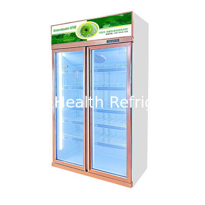 Εμπορική συσκευή ψύξης για την προβολή ποτών με δύο γυάλινες πόρτες αποσμίγματος και σύστημα ψύξης πάνω 1154L χωρητικότητα