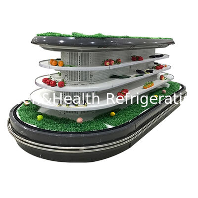 Εμπορικός ανοικτός ψυγείο πολλών καταστρώσεων με αυτόματο φωτισμό LED αποψίλωσης και εξοικονόμηση ενέργειας για οθόνη σούπερ μάρκετ