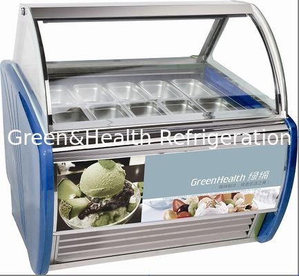 10 μπλε σκληρή συνήθεια ψυκτήρων επίδειξης παγωτού τηγανιών για το κατάστημα/τη λεωφόρο