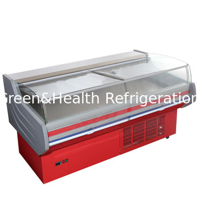 Ψυγείο επίδειξης ROHS Deli, εμπορικός ανοικτός ψυκτήρας επίδειξης με το κυρτό γυαλί για τα θαλασσινά κρέατος
