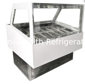 Σκληρός χάλυβας χρώματος Gelato προθηκών τηγανιών κάδων ψυκτήρων/Popsicle επίδειξης παγωτού